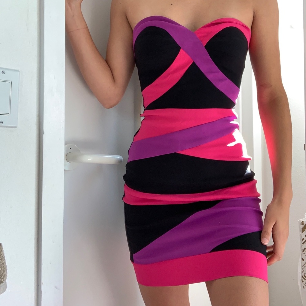 Retro colorful bodycon dress